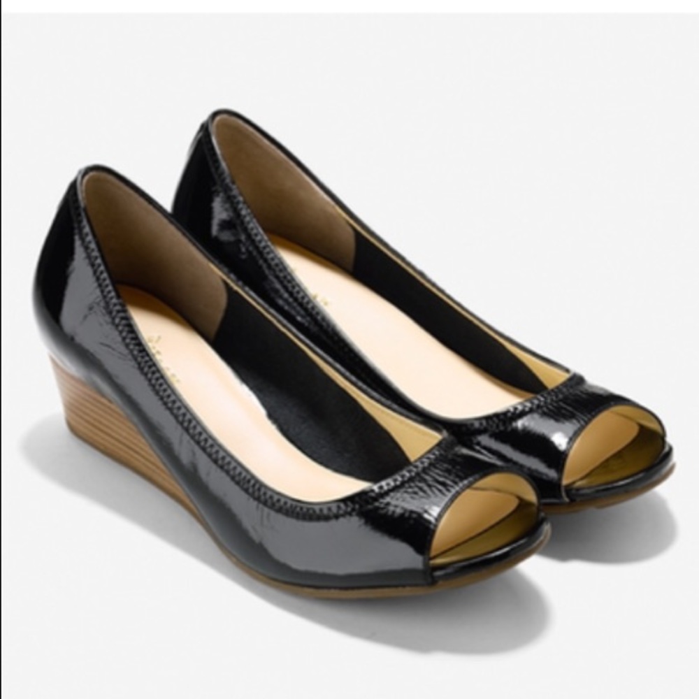 Cole haan peep toe wedges